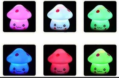 Cute Mushroom Colour-changing Night Light for Kids (Batteries included) ( 2 available)