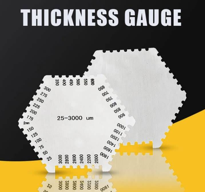 Stainless Steel Hexagonal Wet Film Comb Paint Thickness Gauge Thick Meter