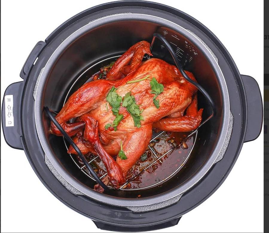 Steamer Rack Trivet with Heat Resistant Silicone Handles Compatible with Instant Pot 6 & 8 qt Access