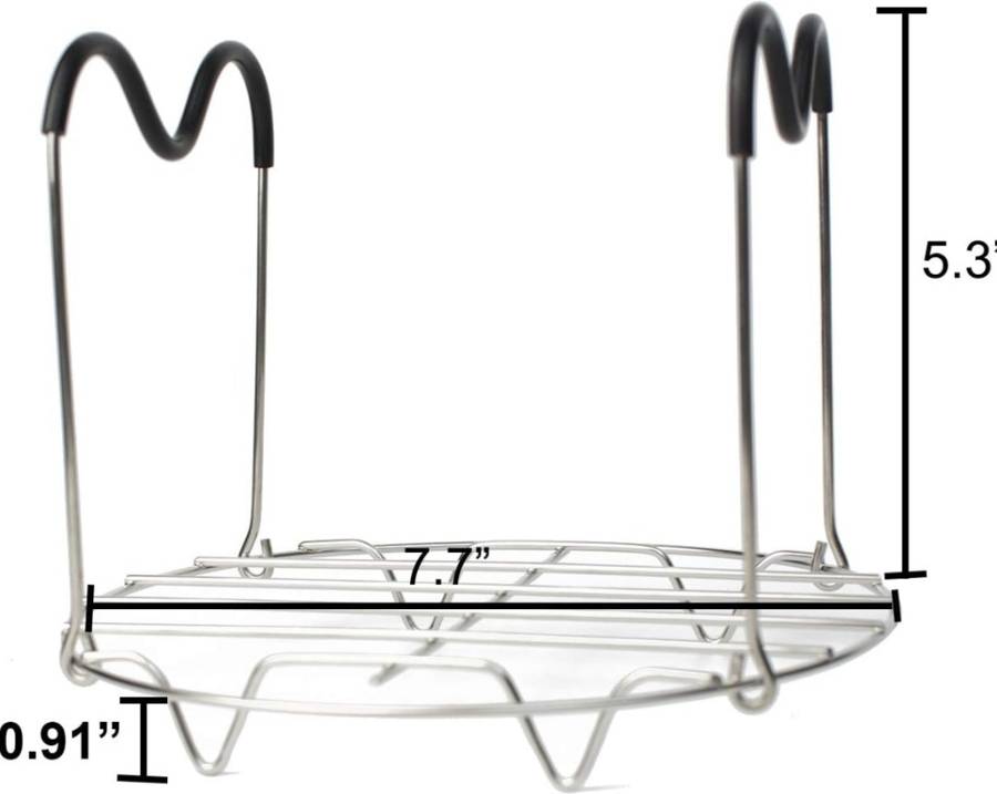 Steamer Rack Trivet with Heat Resistant Silicone Handles Compatible with Instant Pot 6 & 8 qt Access