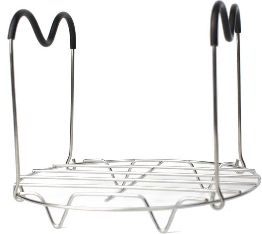 Steamer Rack Trivet with Heat Resistant Silicone Handles Compatible with Instant Pot 6 & 8 qt Access