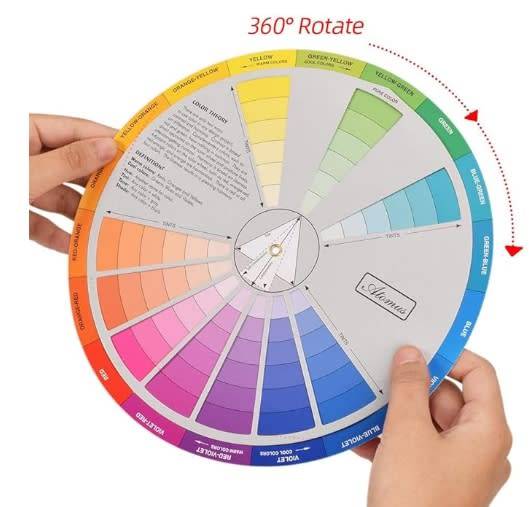 ATOMUS Color Wheel Color Mix Guide 9.05 inch Tattoo Pigment Chart