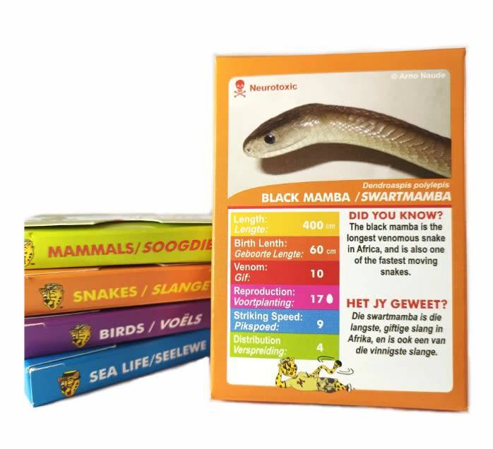 MENZO - Stat-it with Menzo Educational Wildlife SNAKE Card Games (Bilingual)