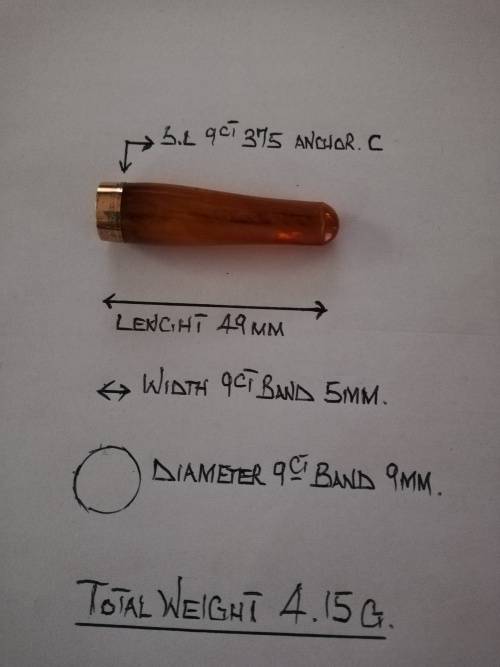SOLID 9CT GOLD AMBER CHEROOT  ** CRAZY R1 START **