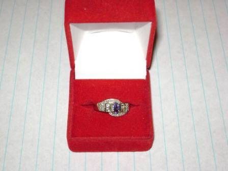 100% SOLID 14CT YELLOW GOLD DIAMOND & TANZANITE RING