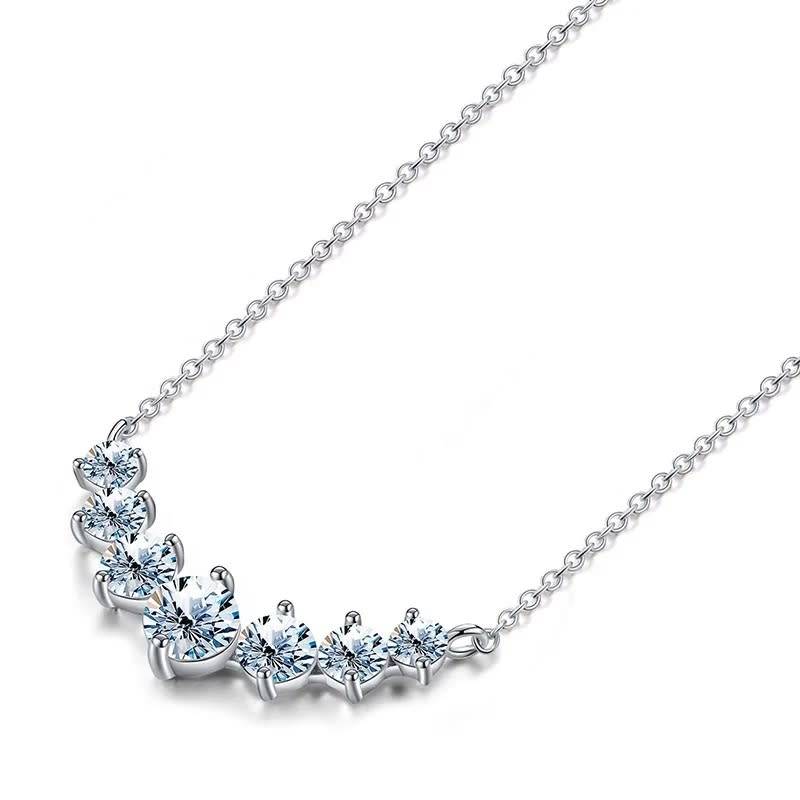 *R7500* Luxury Moissanite Diamond, 18K White Gold Plated, 925 Sterling Silver Necklace