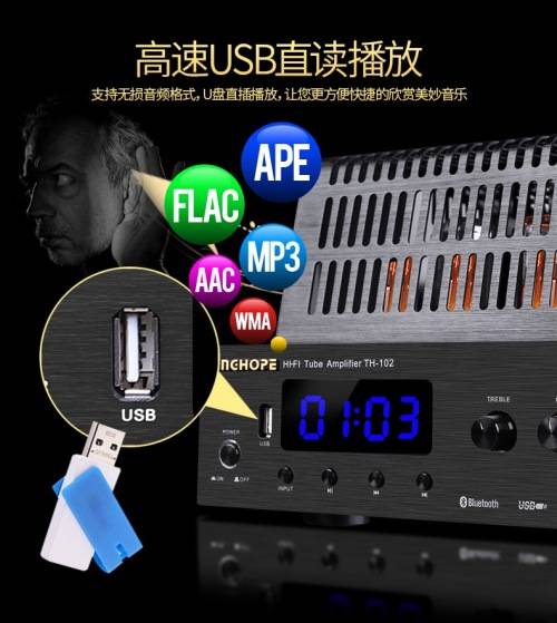 Classic Desktop Power Tube Amplifier Headphone/RCA/PHONE/BT/USB Input - Only R1199 for one day!