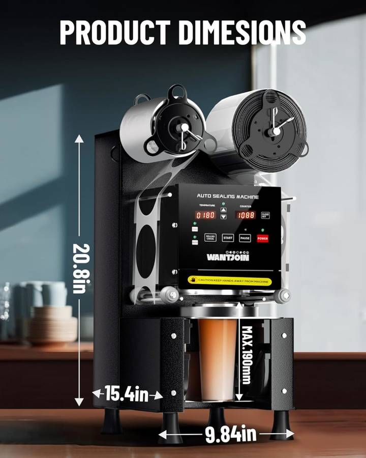 Full Automatic Cup Sealer Machine 90/95mm 500-900 C for Bubble Milk Tea and Coffee