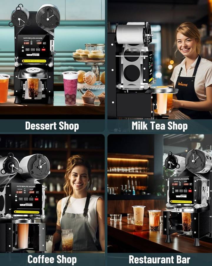 Full Automatic Cup Sealer Machine 90/95mm 500-900 C for Bubble Milk Tea and Coffee