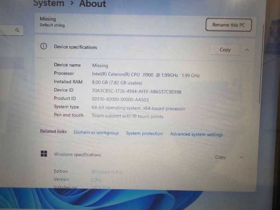 All in One Desktop J1900 CPU 8G RAM 128G SSD Touchable Screen and WIFI