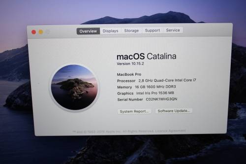 Apple Macbook Pro 15.4 inch 2.8GHz Quad-Core i7, Retina Display, 16GBRAM, 256ssd