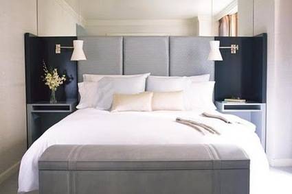 Remardo Inferno Boxed headboard with built-in pedestals