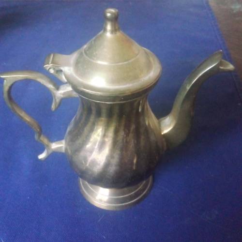 ORNAMENTAL BRASS TEA AND COFFEE SET