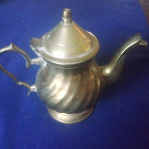 ORNAMENTAL BRASS TEA AND COFFEE SET