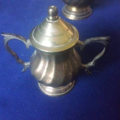 ORNAMENTAL BRASS TEA AND COFFEE SET