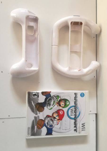 Nintendo Wii Mario Kart Game And Steering Wheel