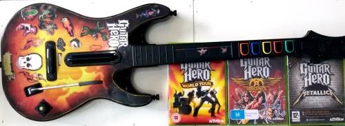 Xbox 360 Guitar Hero + Three Games
