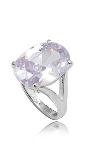 **R980** SOLID STERLING SILVER with solid cubic zirconia solitaire.