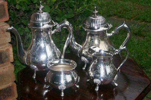 HEAVY SILVER PLATED TEA SET