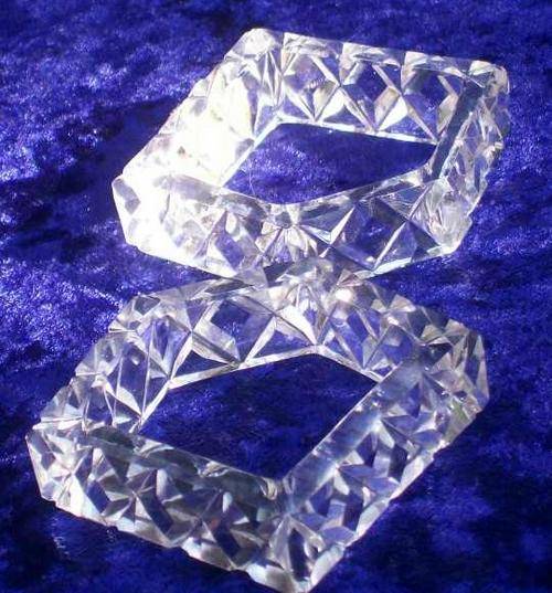 PAIR OF WESTMORE HAND CUT CRYSTAL NAPKIN RINGS