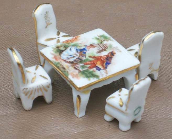 LIMOGES MINIATURE TABLE & CHAIRS