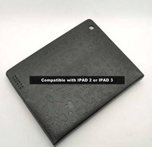 Funky, Embossed IPAD cover and stand - black