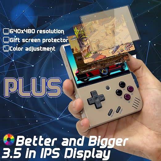 Miyoo Mini+ V3 Plus: 3.5-Inch Retro Handheld Game Console - Classic Retro 64 Gb