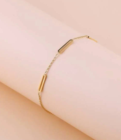 Gold Colour Stainless Steel Bracelet - 16cm +3.5cm extender