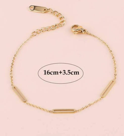 Gold Colour Stainless Steel Bracelet - 16cm +3.5cm extender