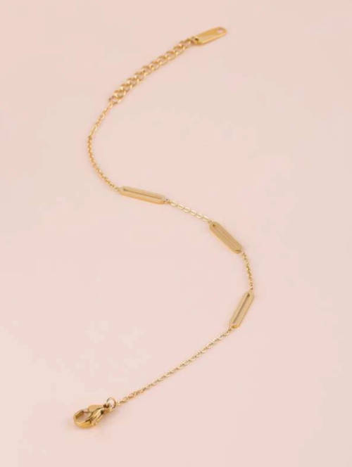 Gold Colour Stainless Steel Bracelet - 16cm +3.5cm extender