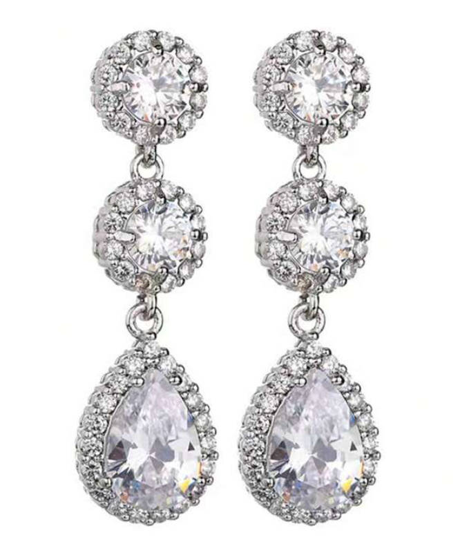 Beautiful Bridal or Elegant Wear Cubic Earrings in High Quality Velvet Jewellery Gift Box