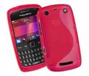 Pink S Line TPU Cover Case for BlackBerry 9360 including Screen Protector