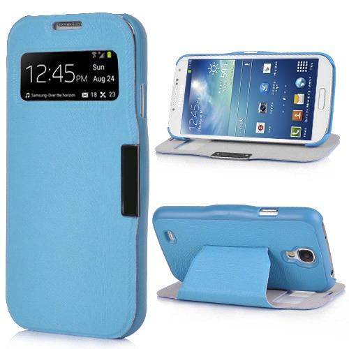 Blue Magnetic Flip S View Case for Samsung Galaxy S4 Mini i9190 + Screen Protector