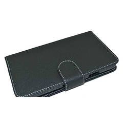 Samsung Galaxy S5 i9600 Black with White Stitching Flip Cover Case + SCREEN PROTECTOR