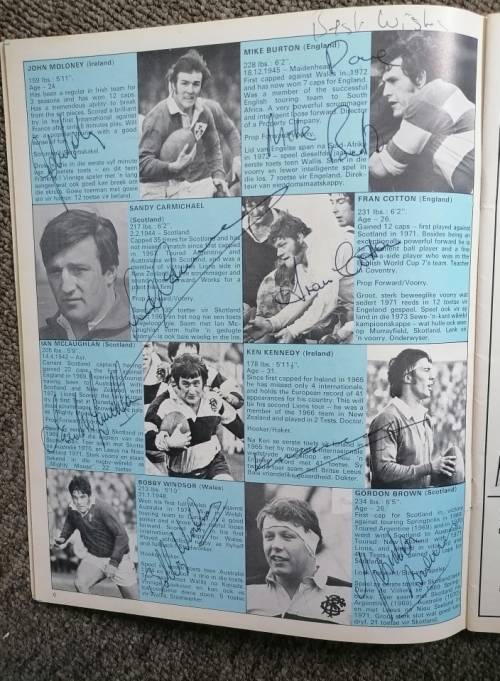 FOLLOW THE LIONS WITH PIET GREYLING AND CLIFF MORGAN RUGBY BROCHURE