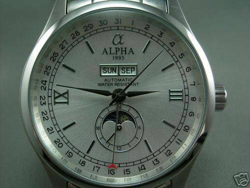Alpha Automatic Calendar watch in silver