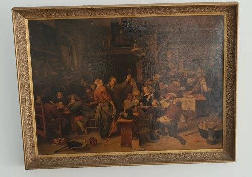 1950s oleograph of `Prince`s Birthday` by Jan Steen