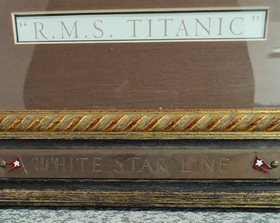 Titanic photograph framed in official White Star Line frame