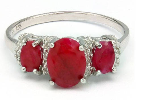Genuine 2.17ct(!) Ruby & Diamond Ring (sizeK / 6)