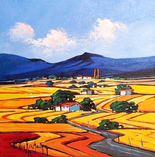 Original painting by NIC VAN RENSBURG - Farm Scene 11 - 350 x 350