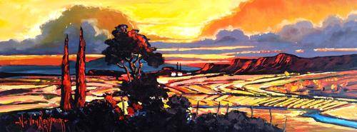 Original painting by NIC VAN RENSBURG - Sunset 3 - 810 x 305