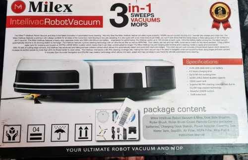 Milex Intellivac 3 in 1 Robot Vacuum. New.