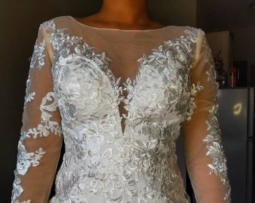 Illusion Wedding Dress With Detachable Train