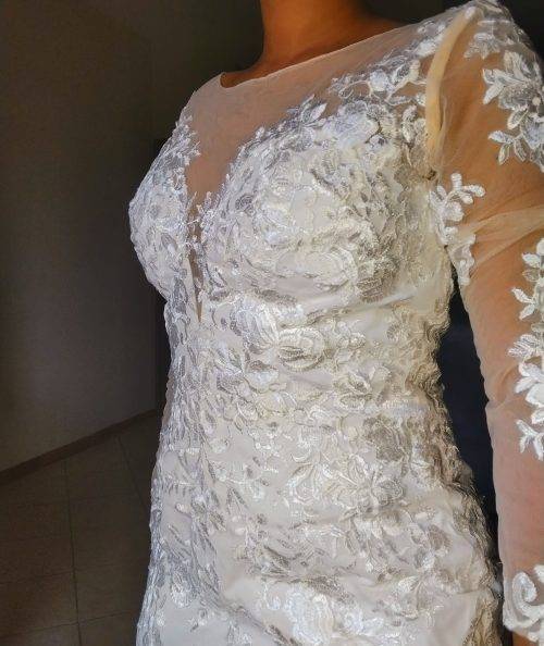 Illusion Wedding Dress With Detachable Train