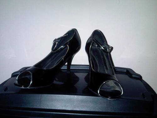 Black Peep Toe Mary Jane Heels Size 8