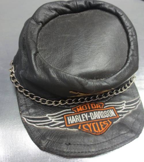 Vintage Leather Harley-Davidson Cap