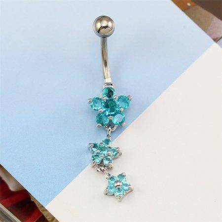 Sexy Three Tier Flower Belly Rings - Made of Surgical Steel