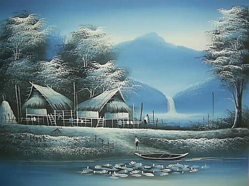 GORGEOUS ORIGINAL ACRYLIC PAINTING by Thailand Artist !