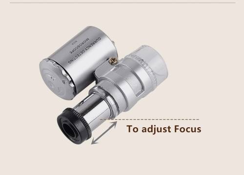 Mini Magnifier and Microscope (x60 Model 9882) with UV Light to Detect Fake Notes