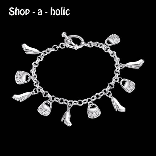 *** VALENTINE'S / LOVE ~ EXQUISITE BAG & HEEL CHARM BRACELET - HOT BUY***